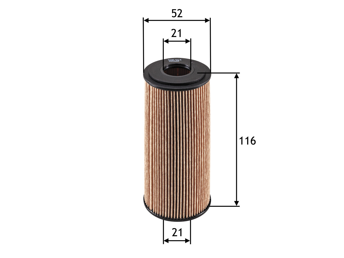 VALEO Oliefilter 586514 Filterindsats height_mm_209|Højde [mm]|116 outer_diameter_mm_497|Yderdiameter [mm]|53 inner_diameter_1_mm_995|Inder diameter 1