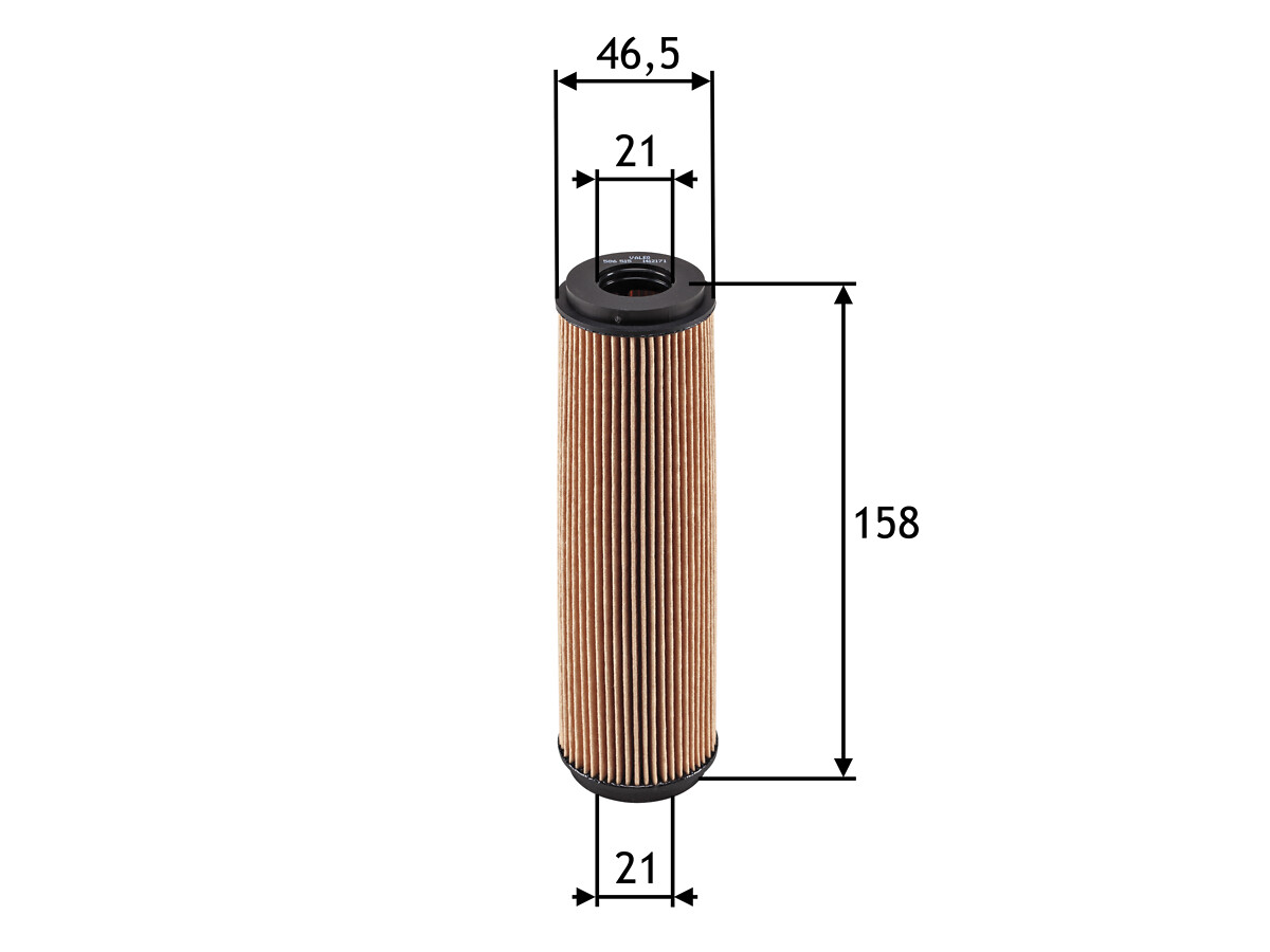 VALEO Oliefilter 586515 Filterindsats height_mm_209|Højde [mm]|154 outer_diameter_mm_497|Yderdiameter [mm]|46 inner_diameter_mm_496|Indvendig diameter
