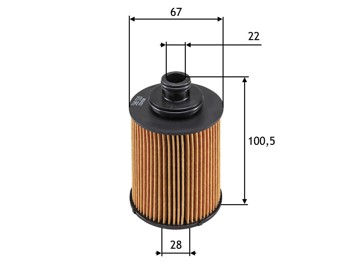 VALEO Oliefilter 586530 Filterindsats height_mm_209|Højde [mm]|100 outer_diameter_mm_497|Yderdiameter [mm]|65 outer_diameter_1_mm_978|Yderdiameter 1 [