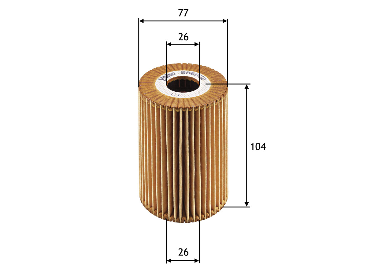 VALEO Oliefilter 586532 Filterindsats height_mm_209|Højde [mm]|101 outer_diameter_mm_497|Yderdiameter [mm]|73 inner_diameter_mm_496|Indvendig diameter