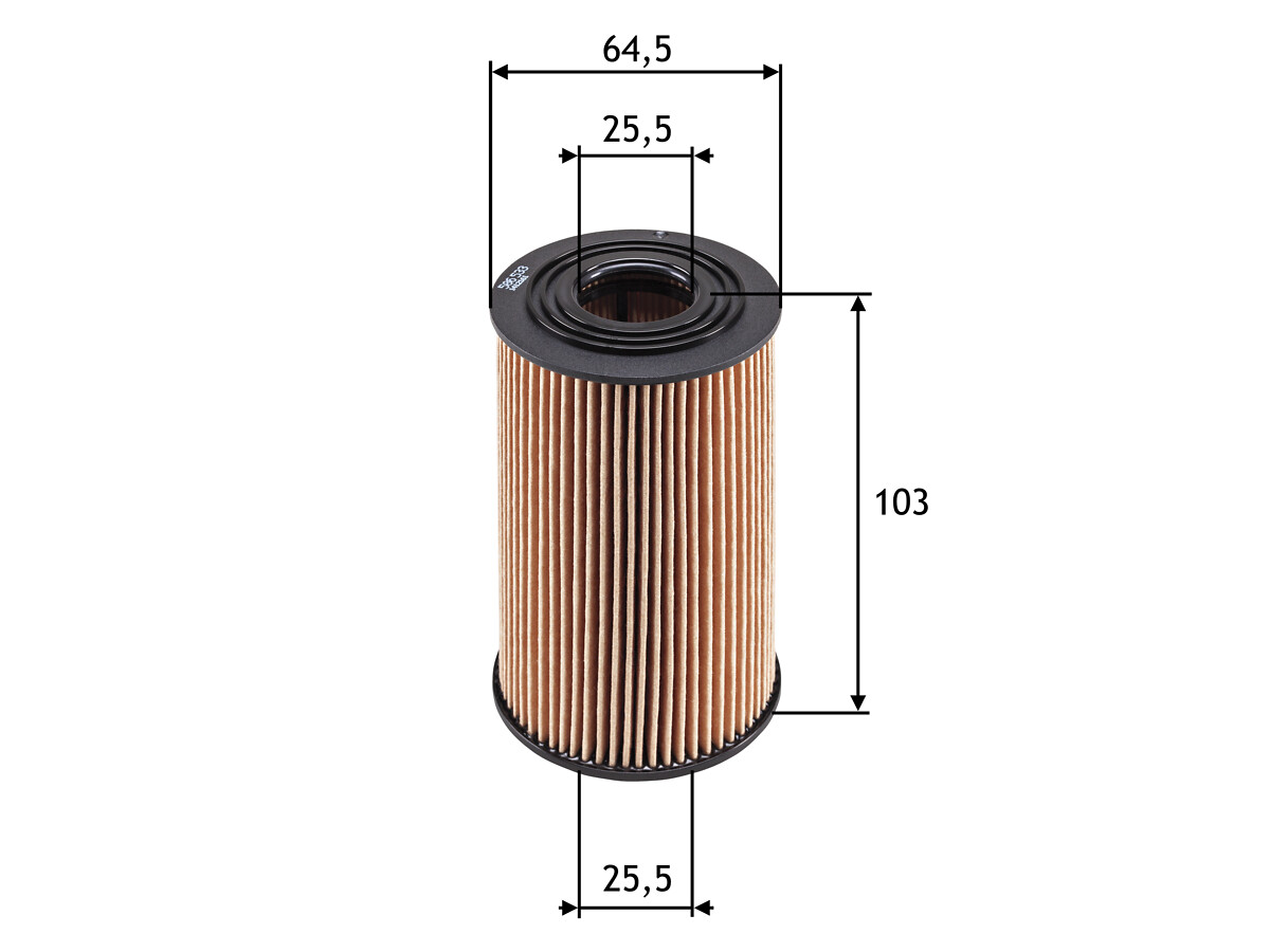 VALEO Oliefilter 586533 Filterindsats height_mm_209|Højde [mm]|102 outer_diameter_mm_497|Yderdiameter [mm]|64 inner_diameter_1_mm_995|Inder diameter 1