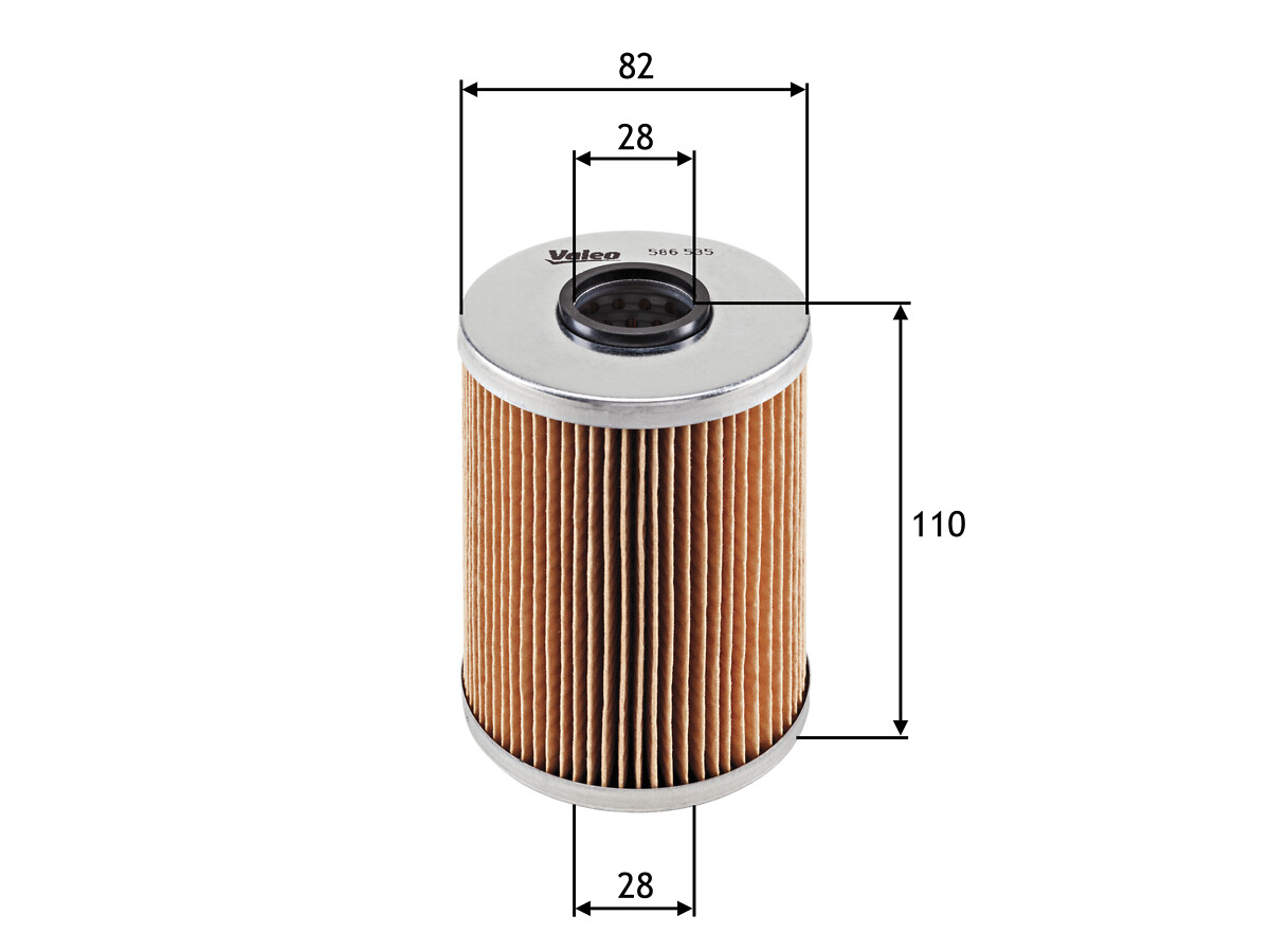 VALEO Oliefilter 586535 Filterindsats height_mm_209|Højde [mm]|110 outer_diameter_mm_497|Yderdiameter [mm]|81 inner_diameter_1_mm_995|Inder diameter 1