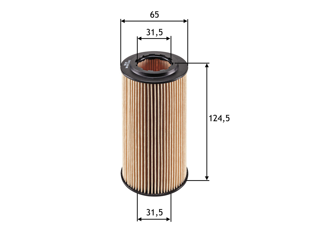 VALEO Oliefilter 586541 Filterindsats height_mm_209|Højde [mm]|125 outer_diameter_mm_497|Yderdiameter [mm]|64 inner_diameter_1_mm_995|Inder diameter 1