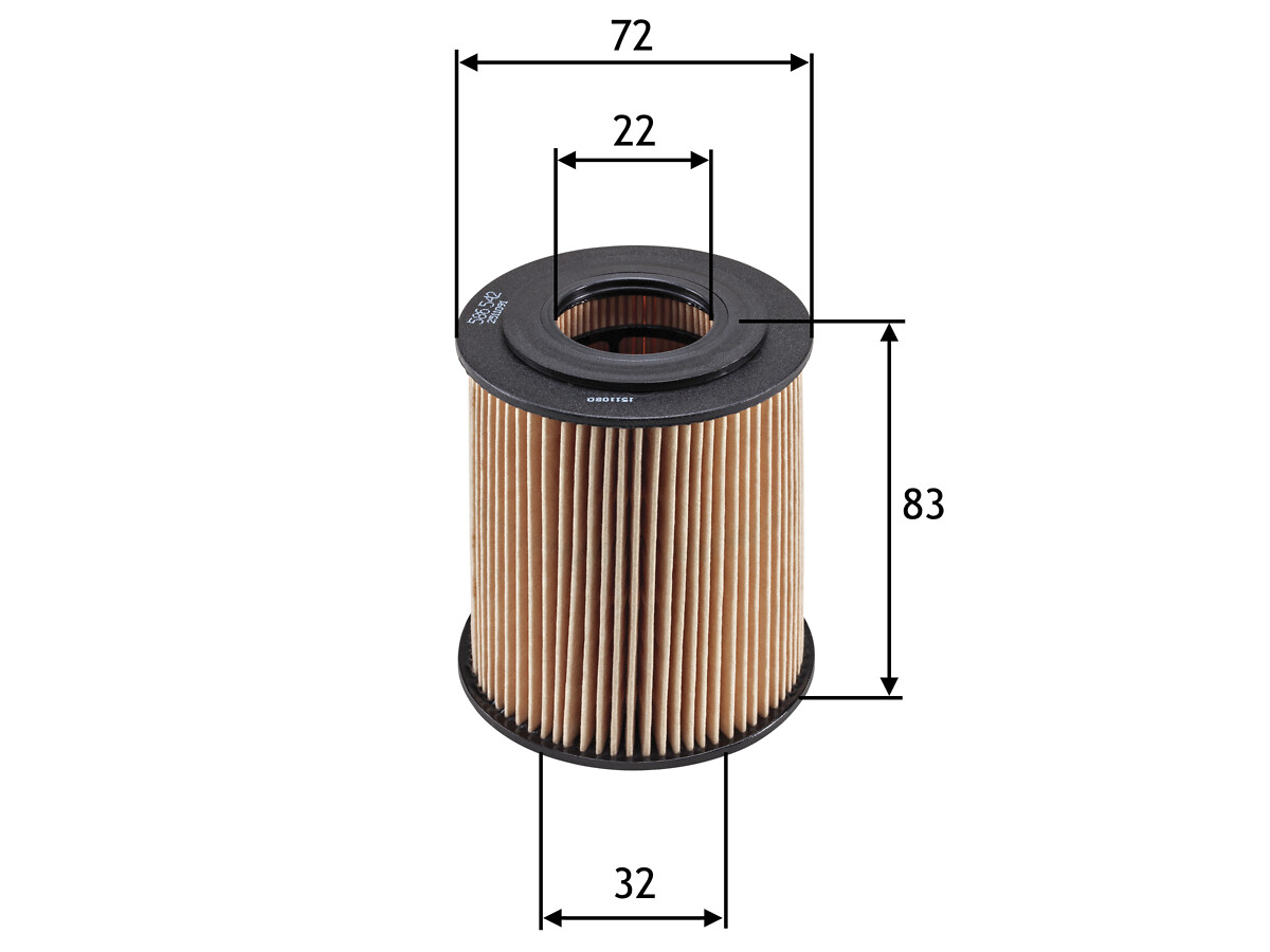 VALEO Oliefilter 586542 Filterindsats height_mm_209|Højde [mm]|83 outer_diameter_mm_497|Yderdiameter [mm]|72 inner_diameter_1_mm_995|Inder diameter 1