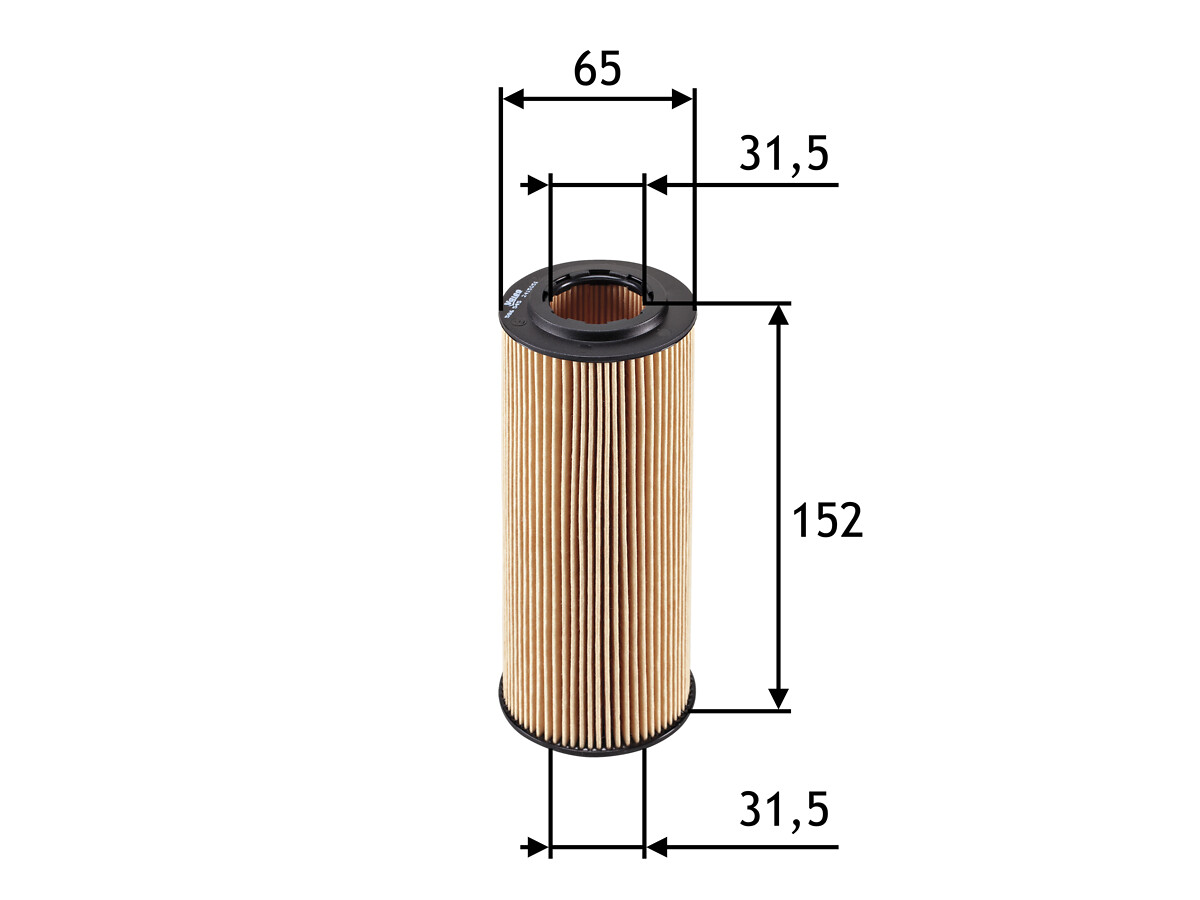 VALEO Oliefilter 586545 Filterindsats height_mm_209|Højde [mm]|153 outer_diameter_mm_497|Yderdiameter [mm]|64 inner_diameter_1_mm_995|Inder diameter 1
