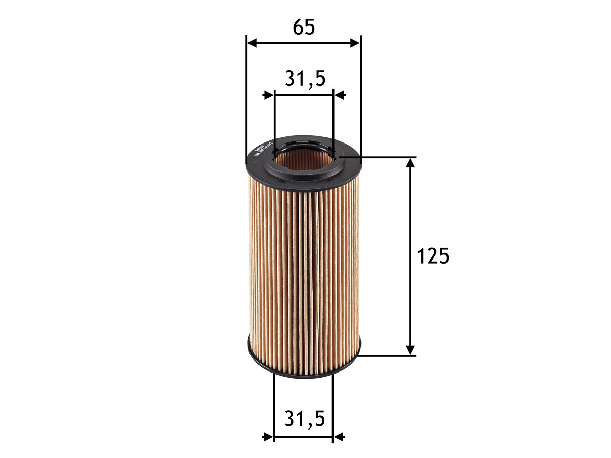 VALEO Oliefilter 586552 Filterindsats height_mm_209|Højde [mm]|125 outer_diameter_mm_497|Yderdiameter [mm]|64 inner_diameter_1_mm_995|Inder diameter 1