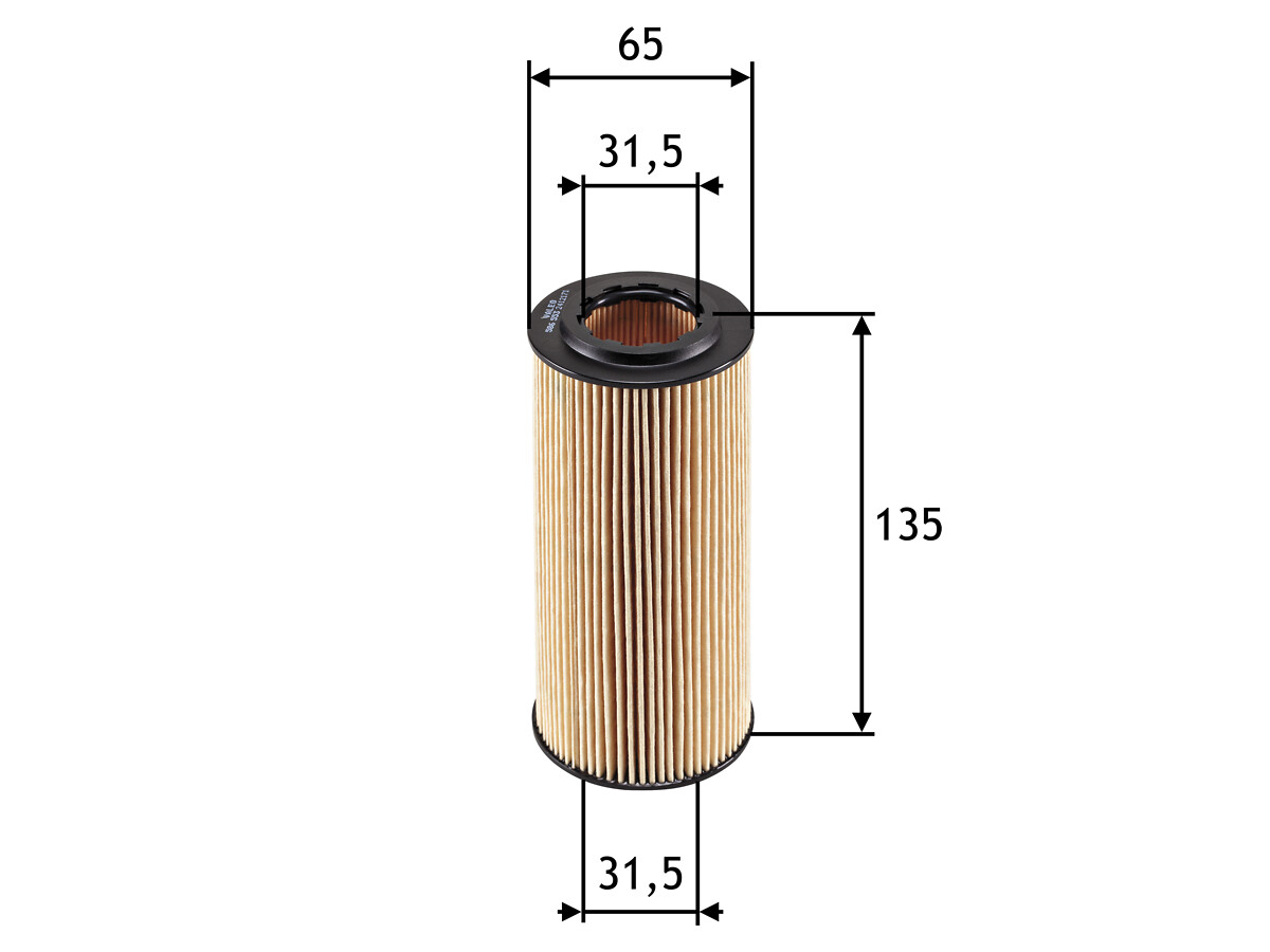 VALEO Oliefilter 586553 Filterindsats height_mm_209|Højde [mm]|135 outer_diameter_mm_497|Yderdiameter [mm]|65 inner_diameter_1_mm_995|Inder diameter 1