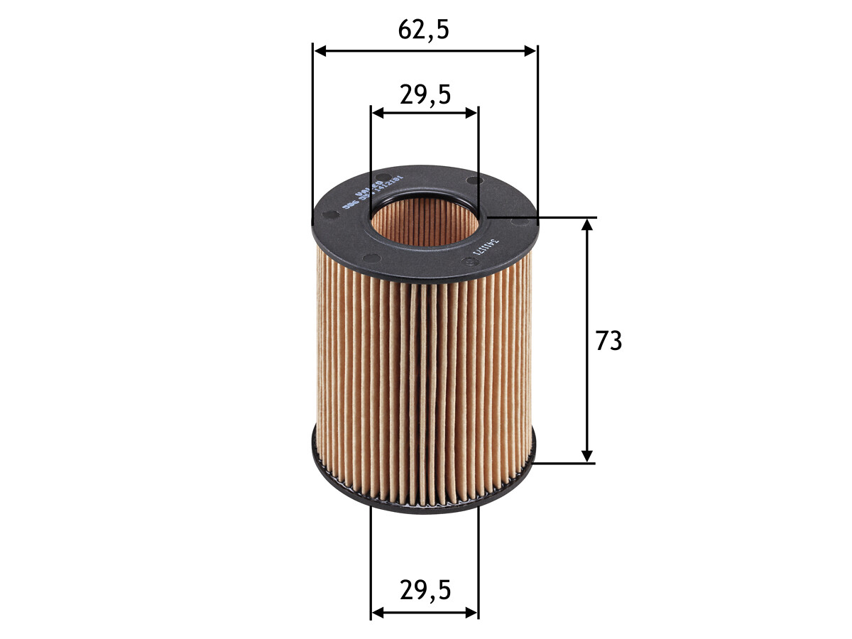VALEO Oliefilter 586554 Filterindsats height_mm_209|Højde [mm]|72 outer_diameter_mm_497|Yderdiameter [mm]|62 inner_diameter_1_mm_995|Inder diameter 1