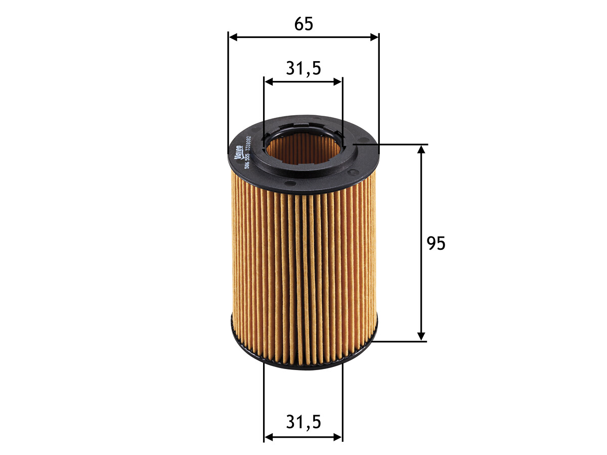 VALEO Oliefilter 586555 Filterindsats height_mm_209|Højde [mm]|94 outer_diameter_mm_497|Yderdiameter [mm]|64 inner_diameter_1_mm_995|Inder diameter 1