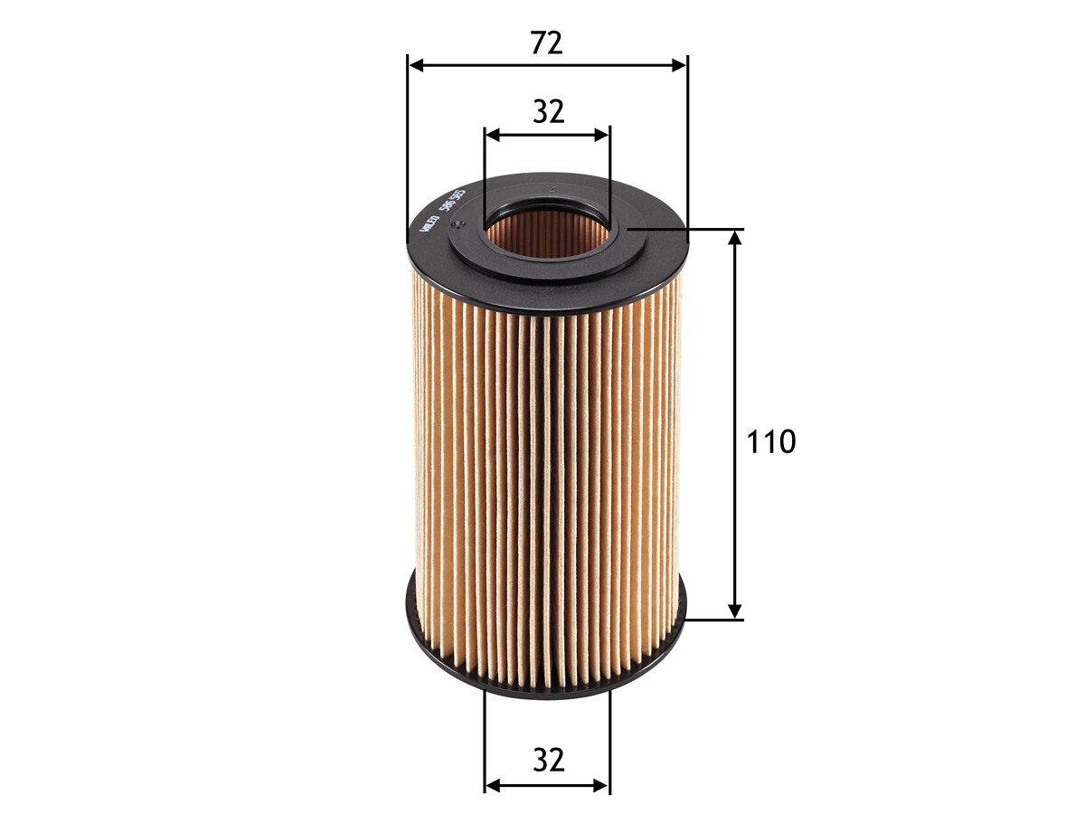 VALEO Oliefilter 586565 Filterindsats height_mm_209|Højde [mm]|110 outer_diameter_mm_497|Yderdiameter [mm]|72 inner_diameter_mm_496|Indvendig diameter
