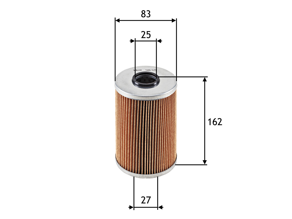 VALEO Oliefilter 586571 Filterindsats height_mm_209|Højde [mm]|129 outer_diameter_mm_497|Yderdiameter [mm]|82 inner_diameter_mm_496|Indvendig diameter