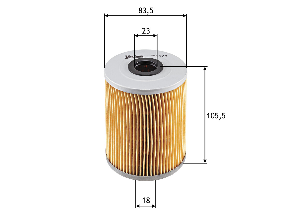 VALEO Oliefilter 586574 Filterindsats height_mm_209|Højde [mm]|110 outer_diameter_mm_497|Yderdiameter [mm]|83 inner_diameter_1_mm_995|Inder diameter 1
