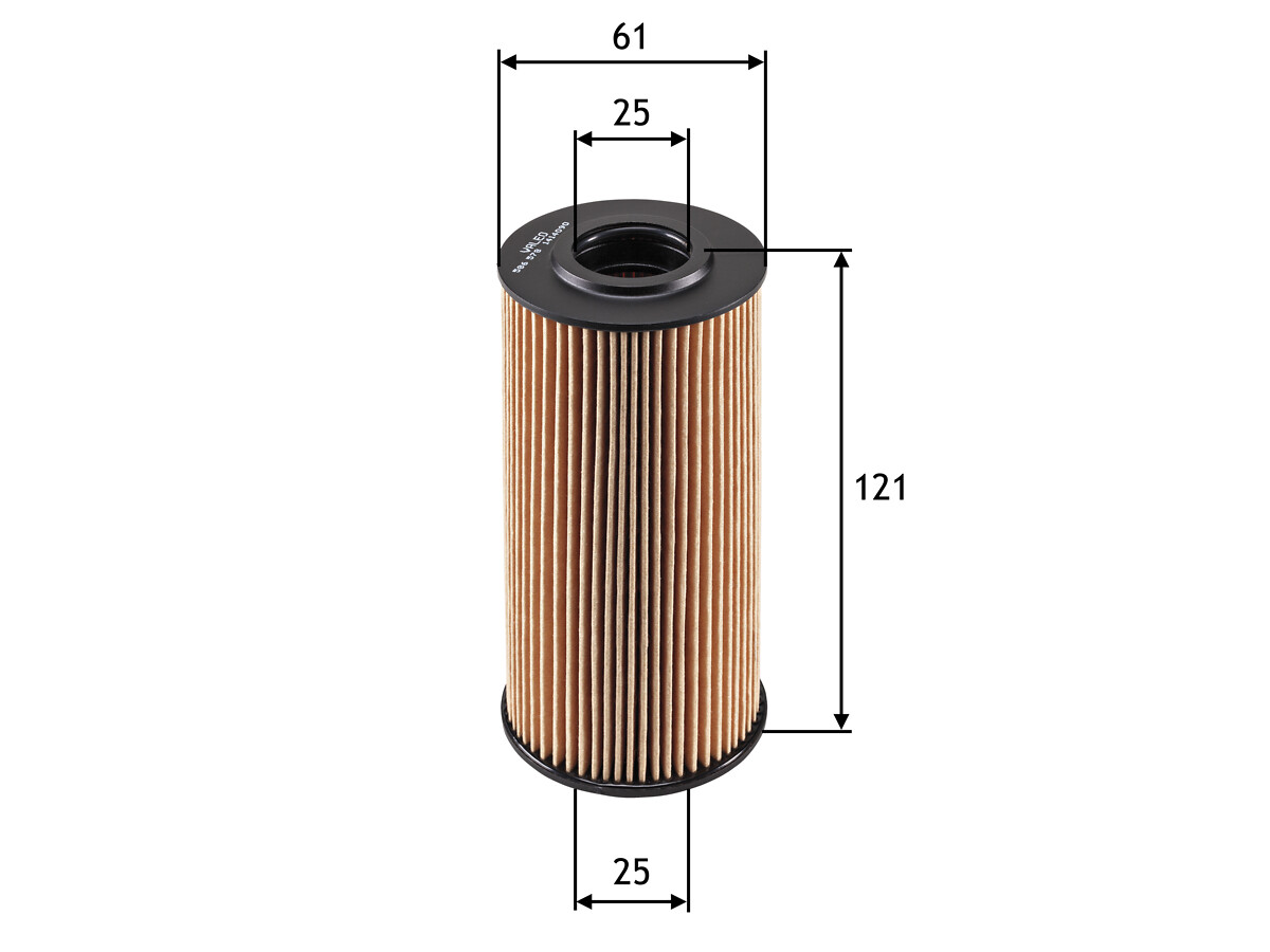 VALEO Oliefilter 586578 Filterindsats height_mm_209|Højde [mm]|120 outer_diameter_mm_497|Yderdiameter [mm]|61 inner_diameter_mm_496|Indvendig diameter