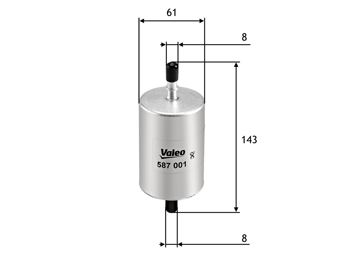 VALEO Brændstof-filter 587001 Lednings 143mm for PEUGEOT VAUXHALL OPEL LANCIA DS CITROËN NISSAN INFINITI DACIA ALPINE RENAULT VW TOYOTA SMART GREAT W