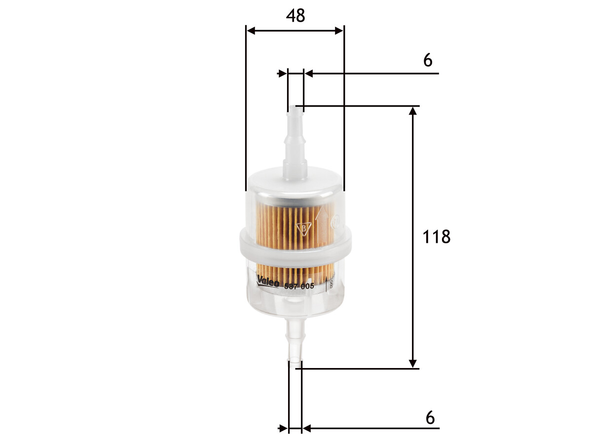 VALEO Brændstof-filter 587005 Lednings 118mm for LIGIER PEUGEOT SANTANA CITROËN FIAT SKODA SUZUKI LADA RENAULT