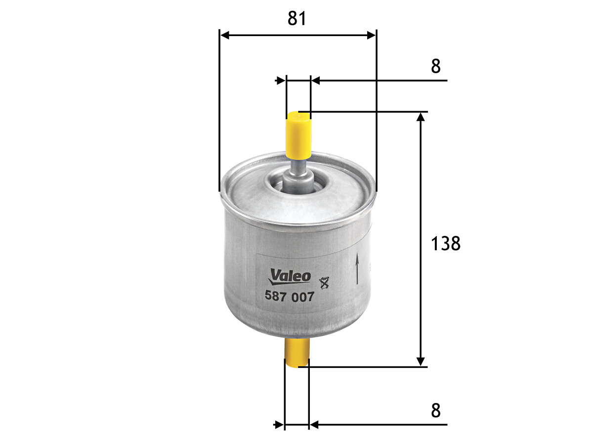 VALEO Brændstof-filter 587007 Lednings 144mm for FORD MAZDA AMC