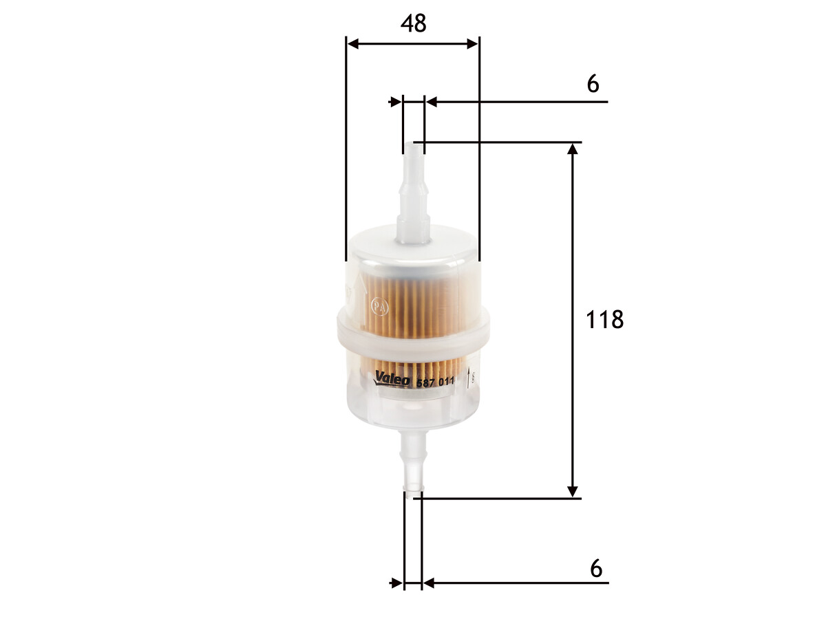 VALEO Brændstof-filter 587011 Lednings 116mm for PEUGEOT CITROËN ROVER LAND ROVER OPEL SAAB VW VAUXHALL AUDI FIAT