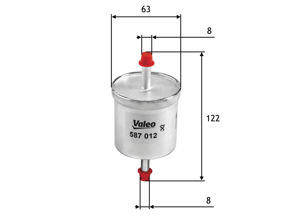 VALEO Brændstof-filter 587012 Lednings 122mm for FORD OPEL VAUXHALL ISUZU NISSAN AMC