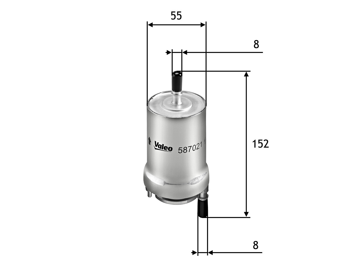 VALEO Brændstof-filter 587021 Lednings 164mm for VW SKODA