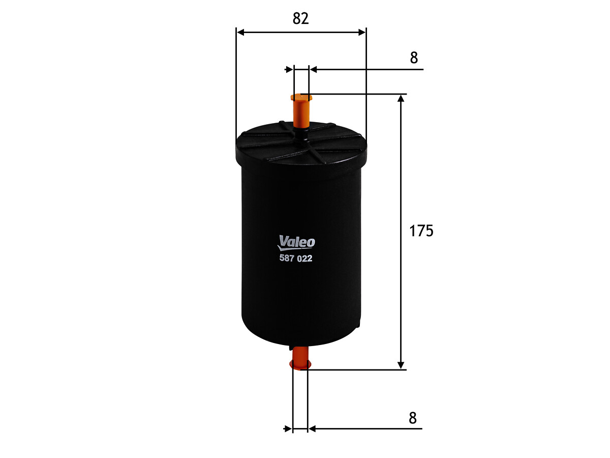 VALEO Brændstof-filter 587022 Lednings 175mm for AUDI VW BENTLEY