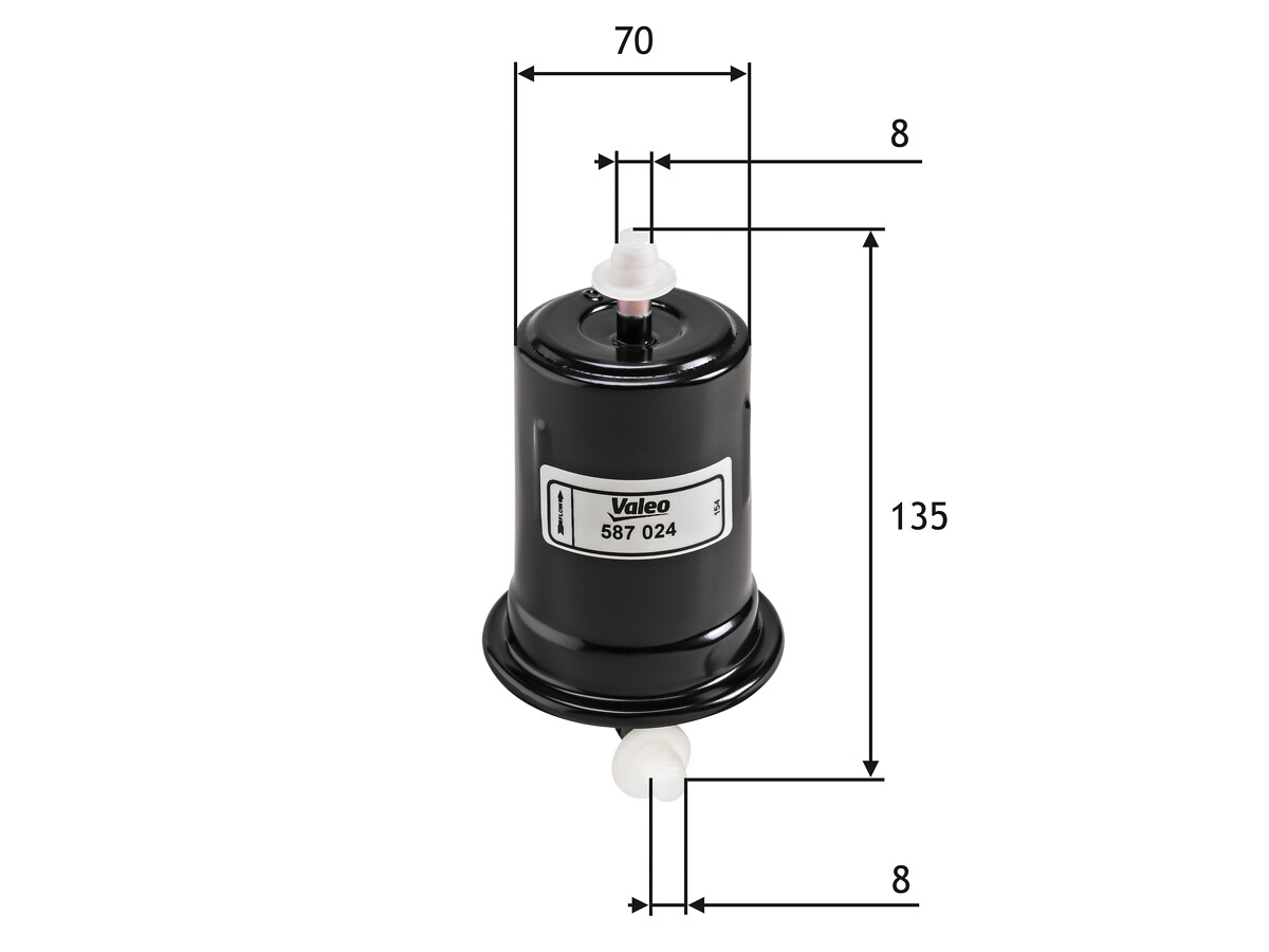 VALEO Brændstof-filter 587024 Lednings 135mm for SUZUKI