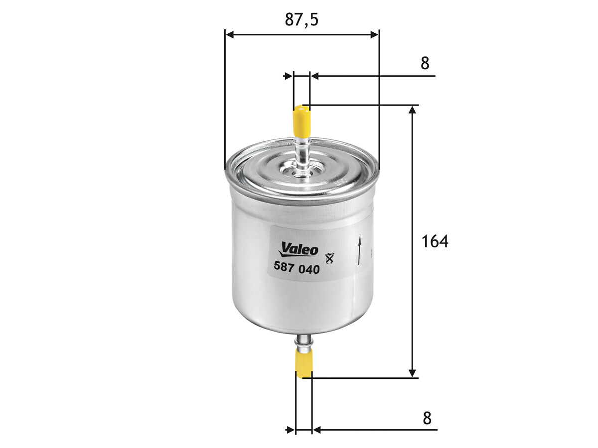 VALEO Brændstof-filter 587040 Lednings 165mm for VOLVO