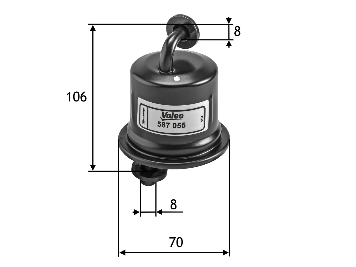 VALEO Brændstof-filter 587055 Lednings 106mm for MARUTI