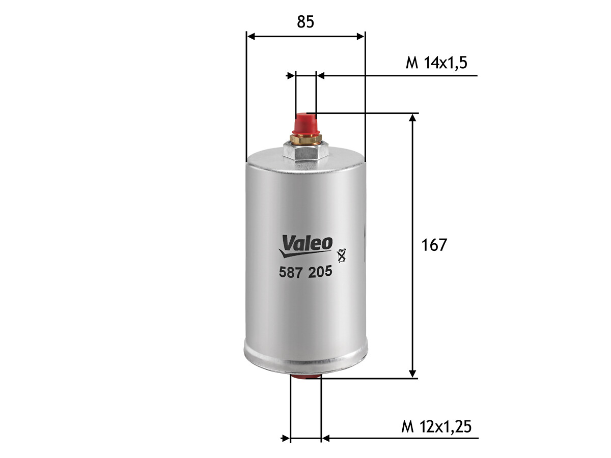 VALEO Brændstof-filter 587205 Påskruet 167mm for FORD MERCEDES-BENZ