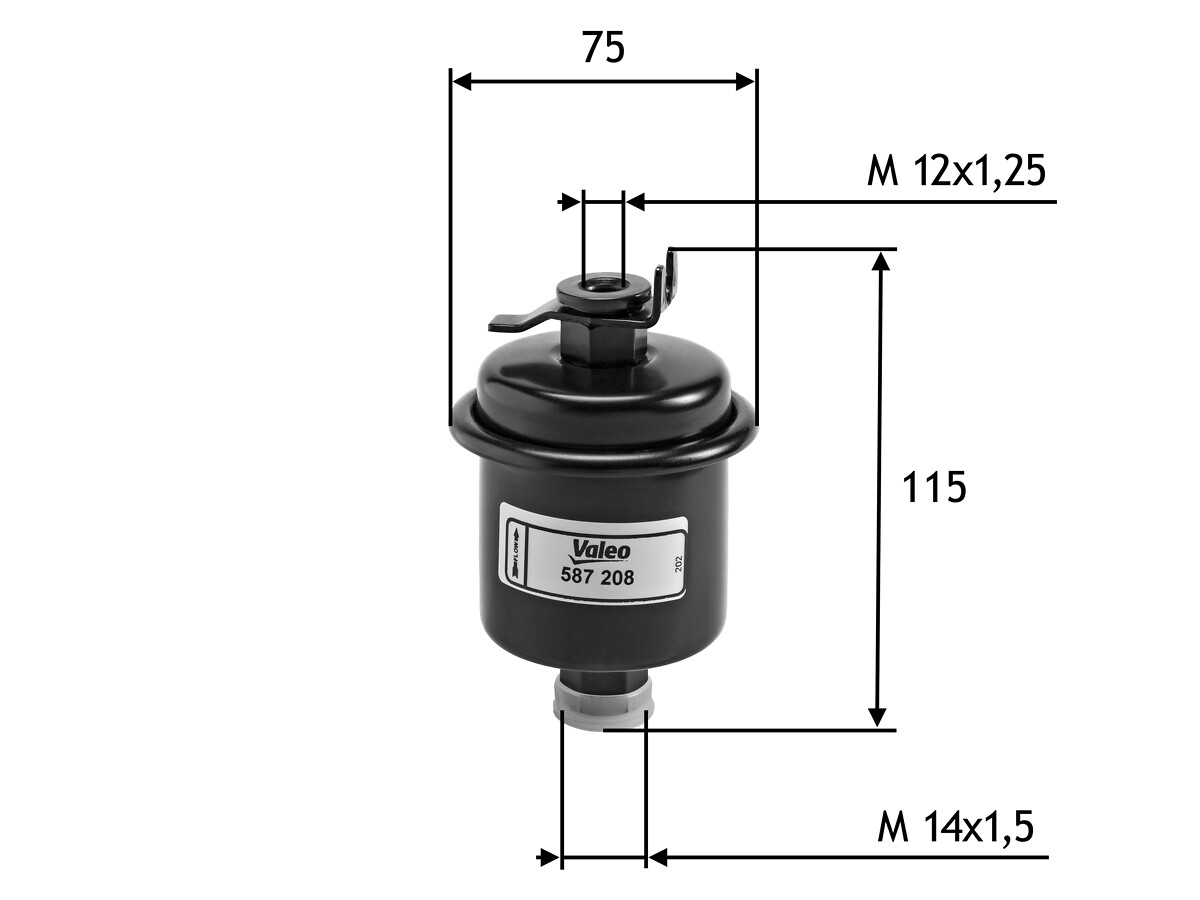 VALEO Brændstof-filter 587208 Påskruet 115mm for TOYOTA HONDA ROVER AMC