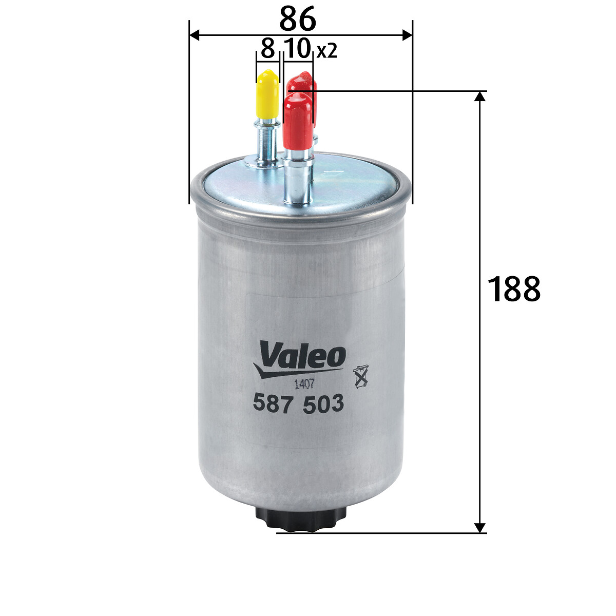 VALEO Brændstof-filter 587503 Lednings 189mm for FORD JAGUAR SSANGYONG TATA KIA HYUNDAI AMC