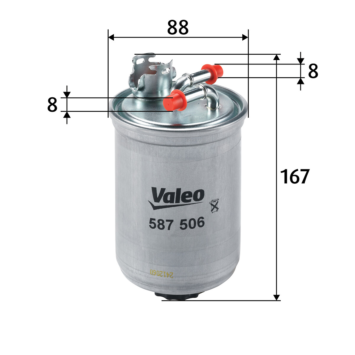 VALEO Brændstof-filter 587506 Lednings 167mm for VW SEAT