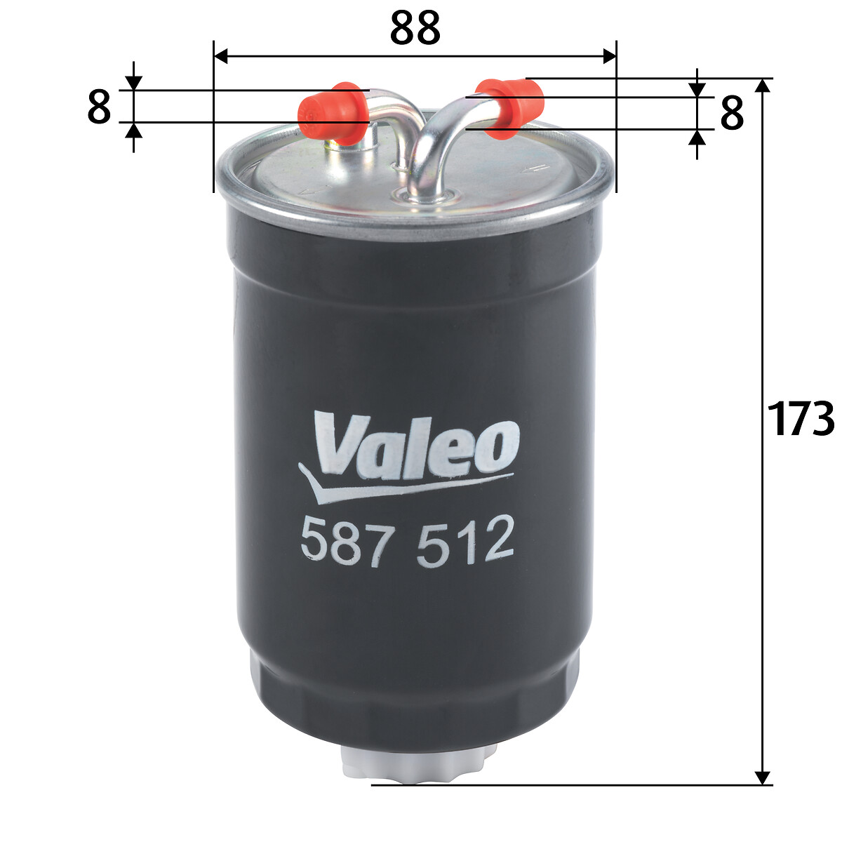VALEO Brændstof-filter 587512 Lednings 173mm for FORD HONDA LAND ROVER ROVER VW AMC