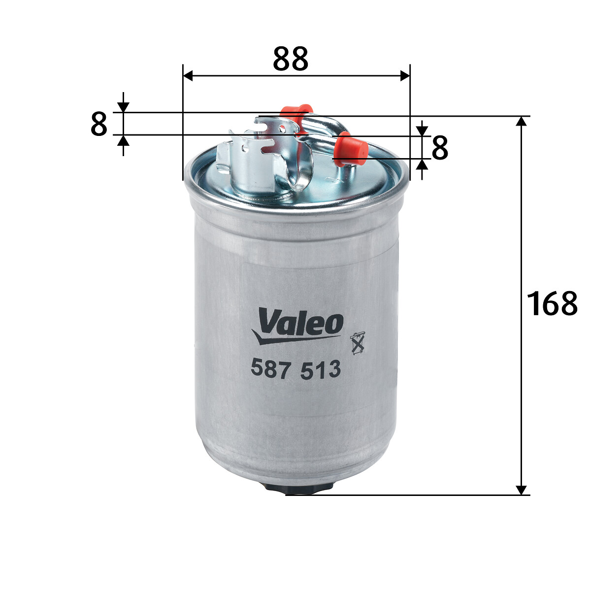 VALEO Brændstof-filter 587513 Lednings 166mm