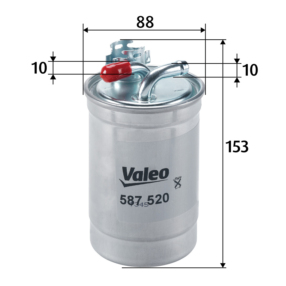 VALEO Brændstof-filter 587520 Lednings 160mm for AUDI