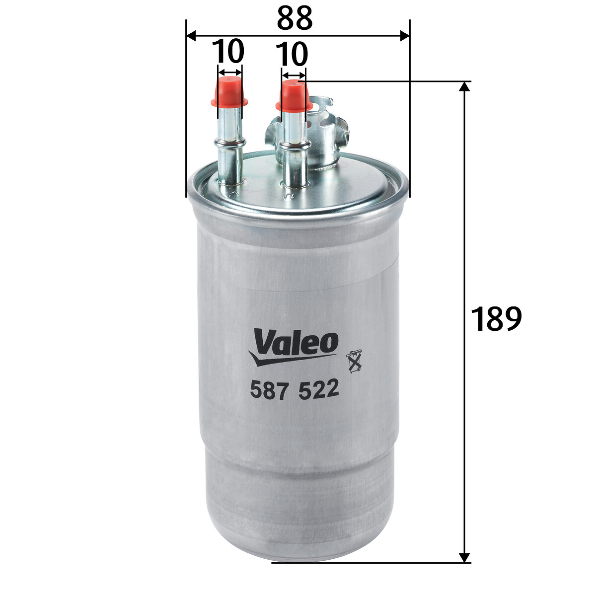 VALEO Brændstof-filter 587522 Lednings 189mm for FORD