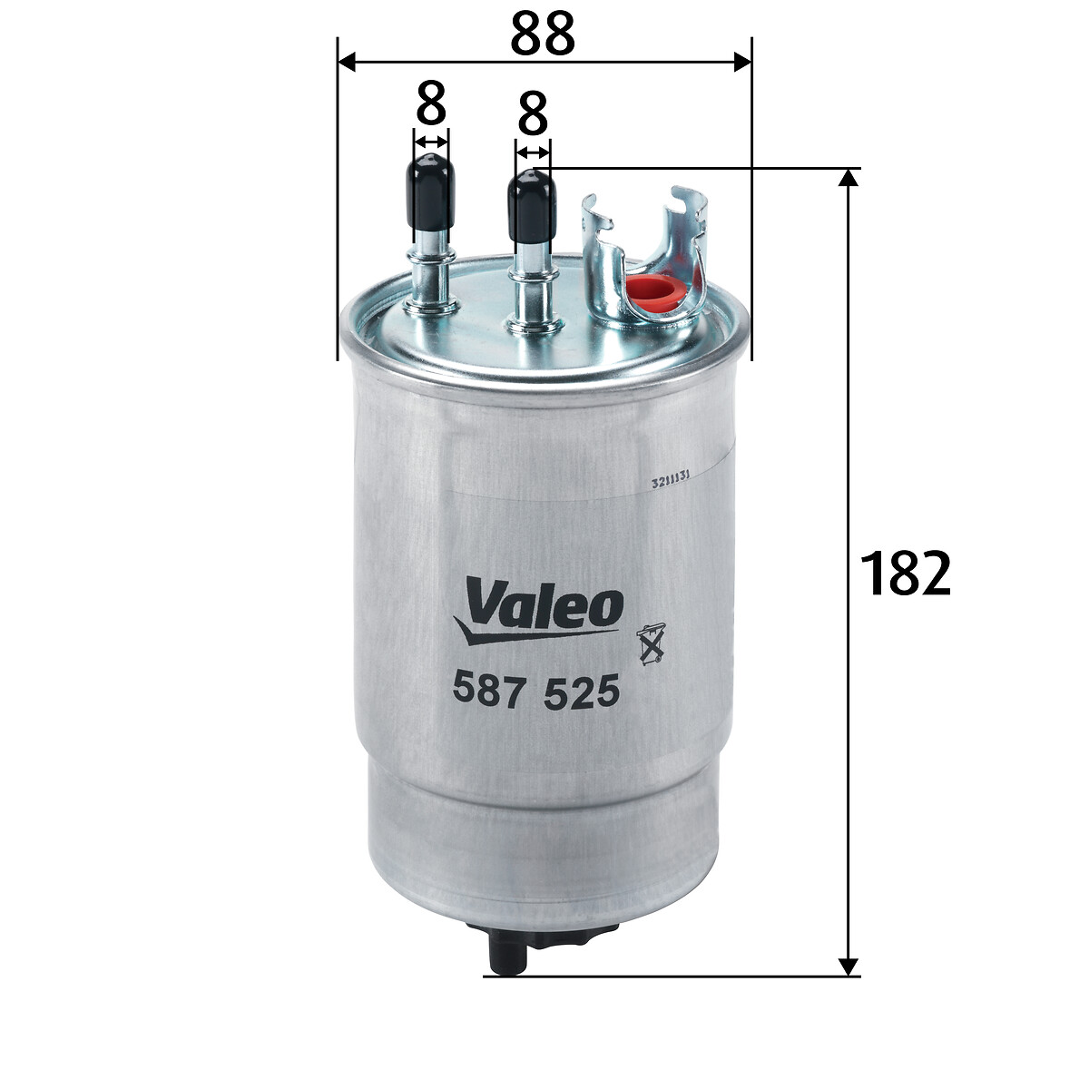 VALEO Brændstof-filter 587525 Lednings 182mm for FIAT