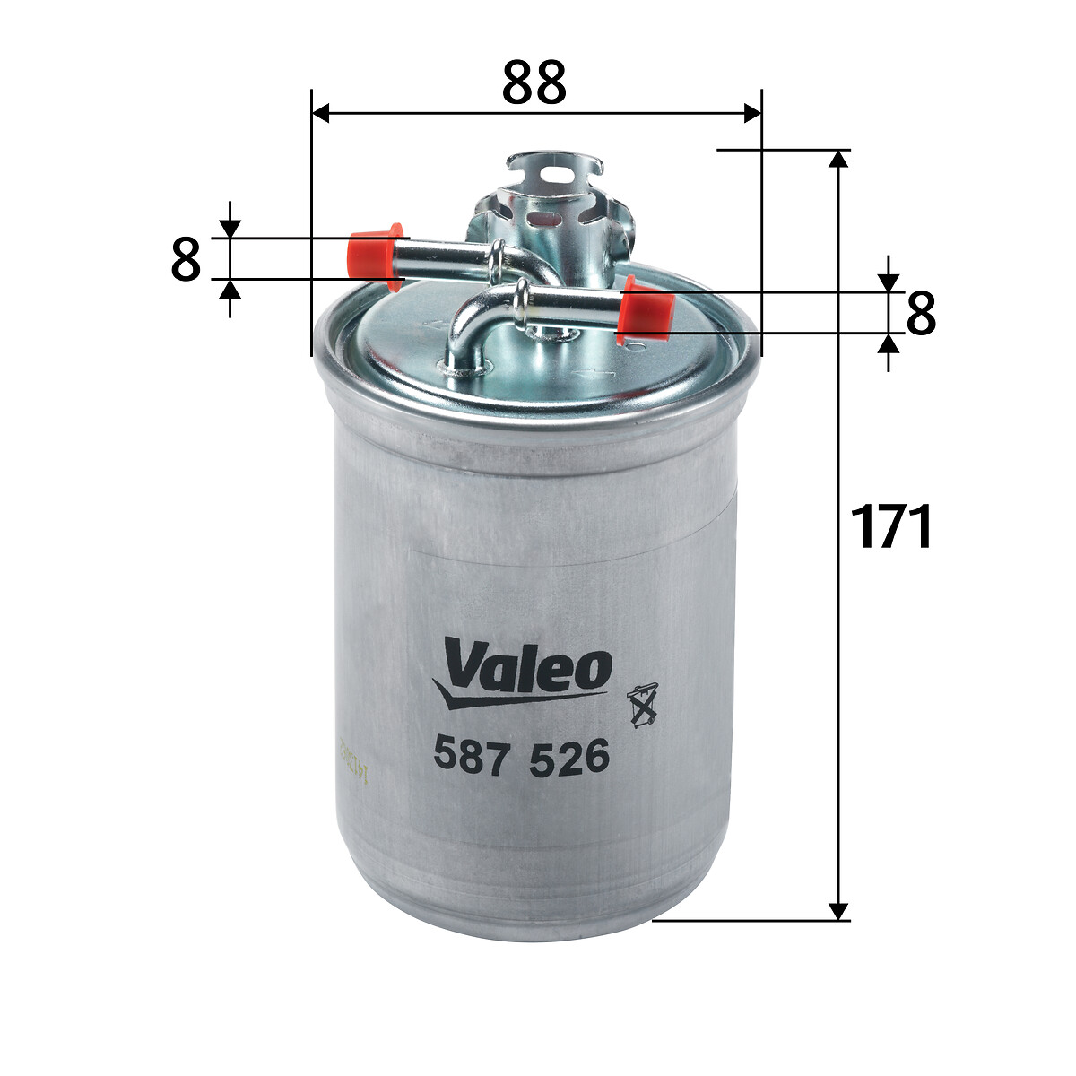 VALEO Brændstof-filter 587526 Lednings 143mm for FORD VW