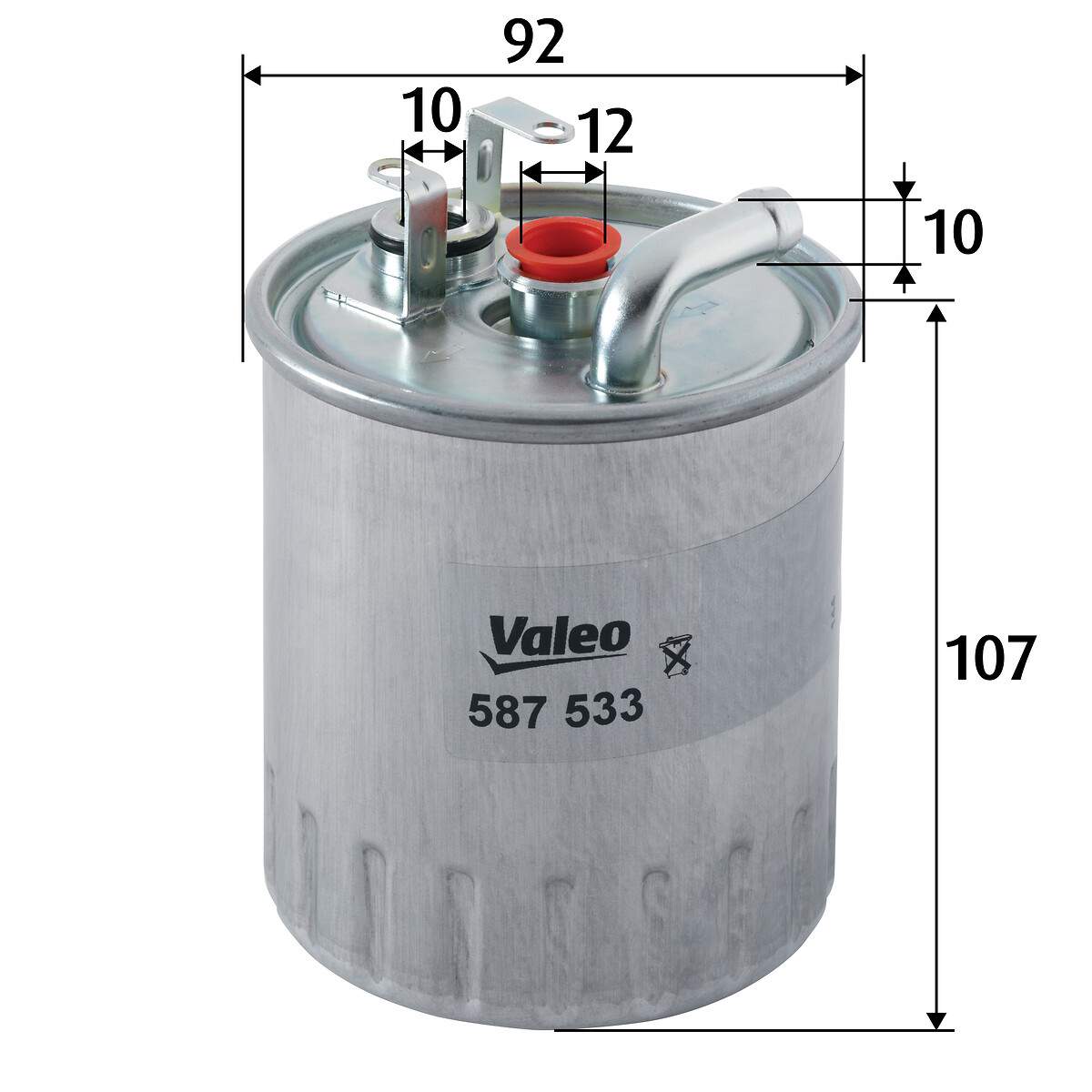 VALEO Brændstof-filter 587533 Lednings 127mm for MERCEDES-BENZ