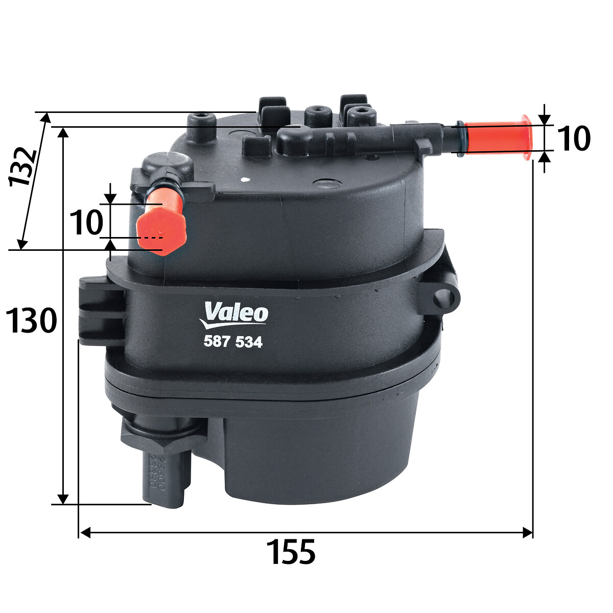 VALEO Brændstof-filter 587534 Lednings 132mm for PEUGEOT CITROËN FORD MAZDA TOYOTA
