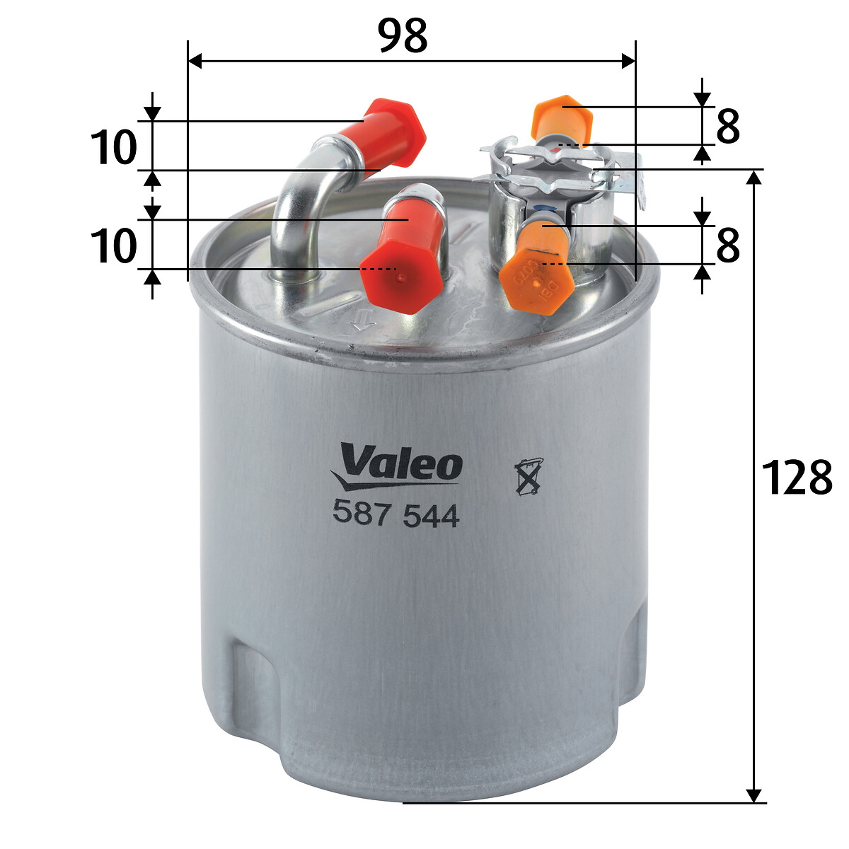 VALEO Brændstof-filter 587544 Lednings 127mm for RENAULT DACIA