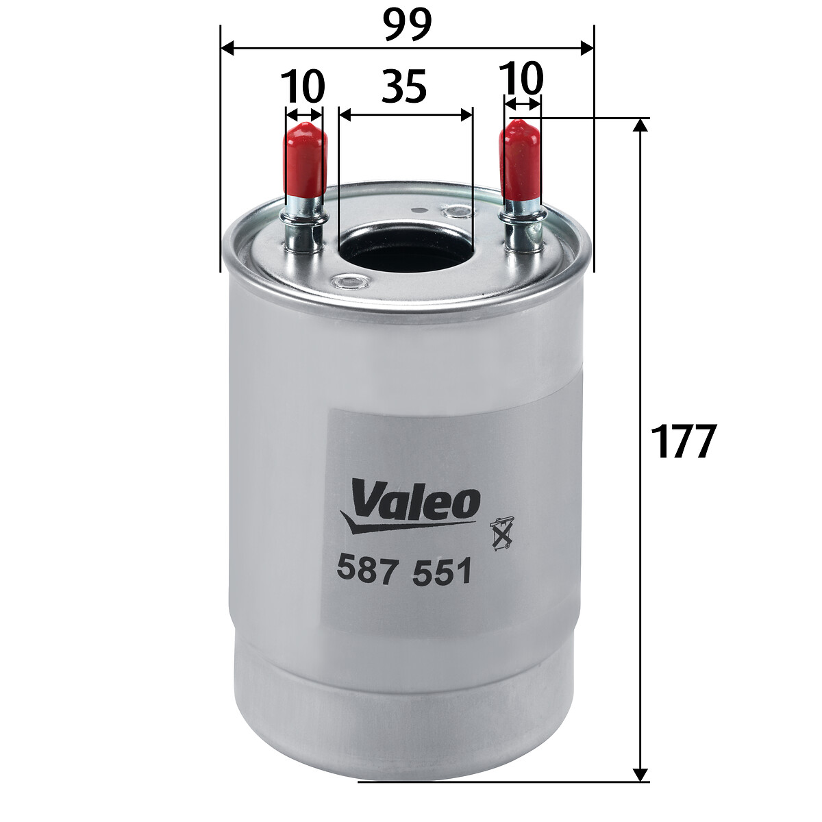 VALEO Brændstof-filter 587551 Lednings 177mm for RENAULT