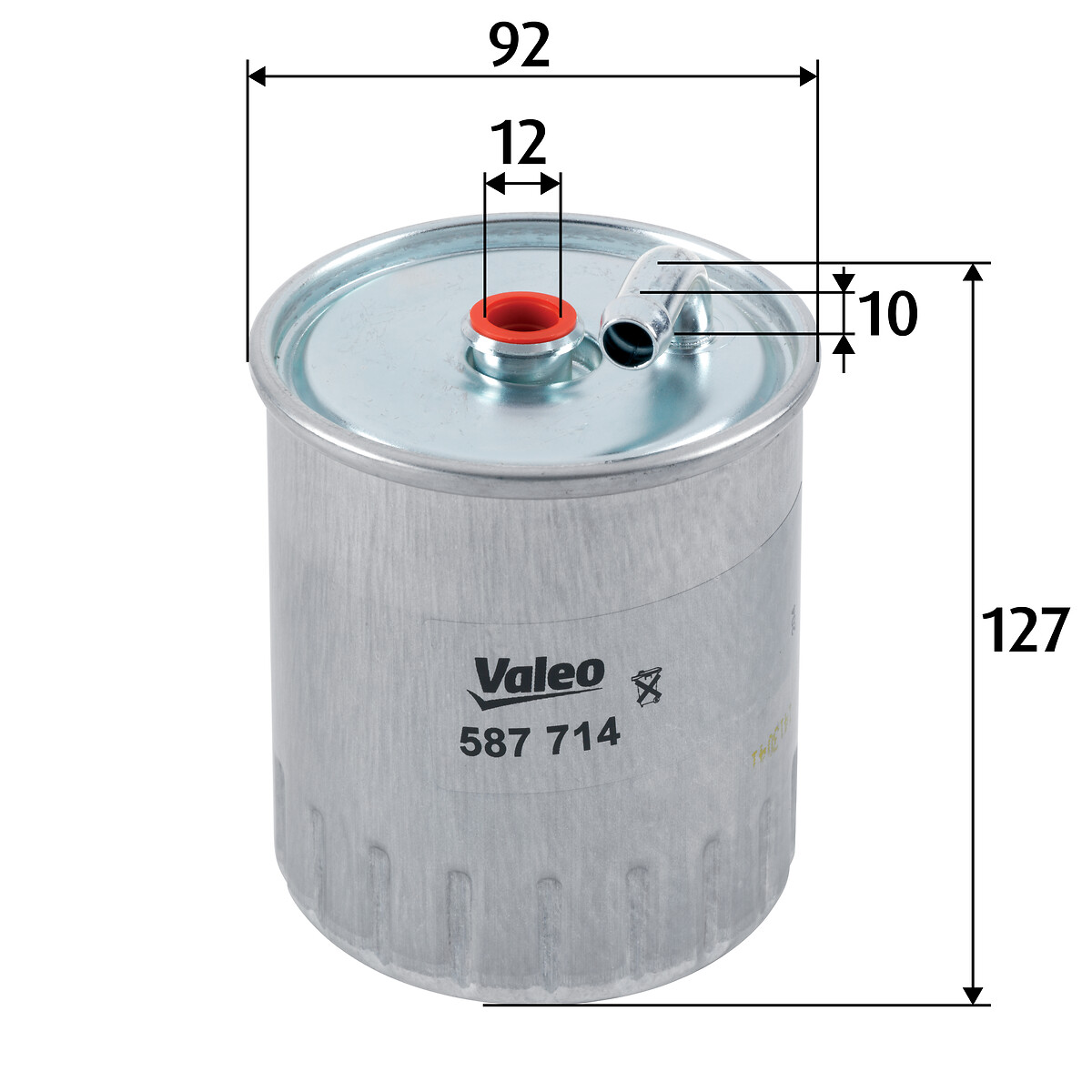 VALEO Brændstof-filter 587714 Påskruet 127mm for MERCEDES-BENZ
