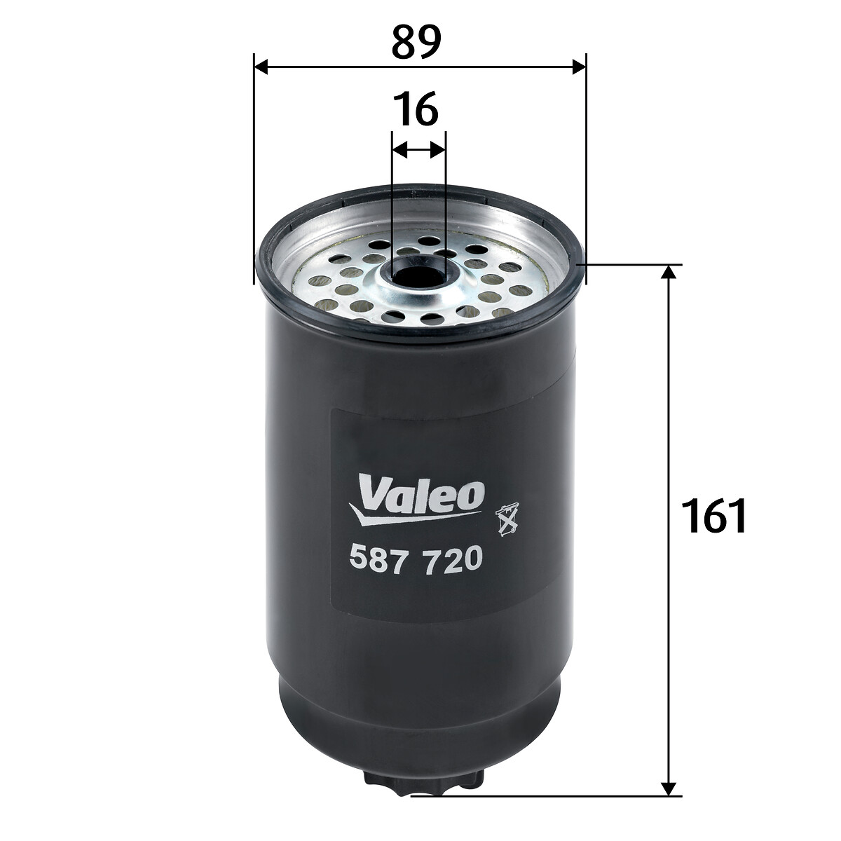 VALEO Brændstof-filter 587720 Påskruet 161mm for FORD