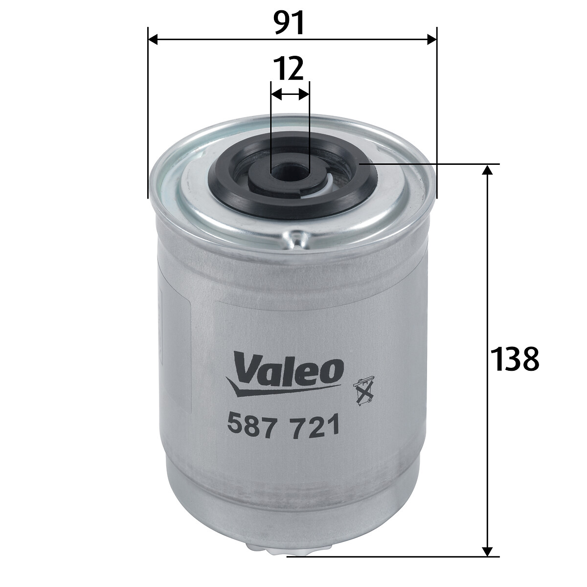 VALEO Brændstof-filter 587721 Påskruet 138mm for FORD FORD OTOSAN