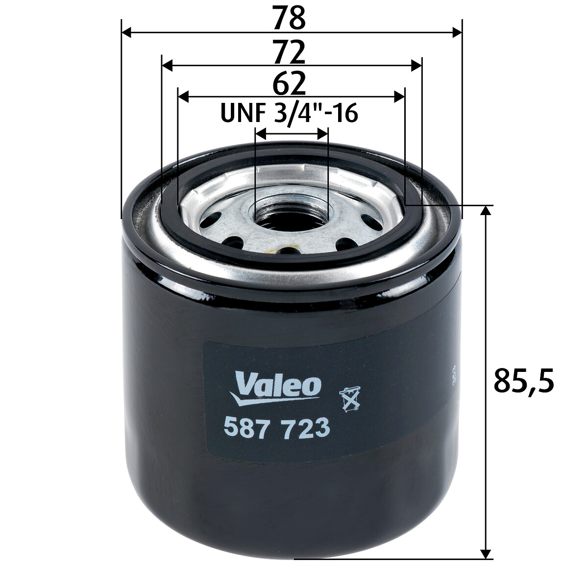 VALEO Brændstof-filter 587723 Påskruet 86mm UNF 3/4-16 for CHRYSLER ISUZU TOYOTA NISSAN RENAULT AC SOLO AMC