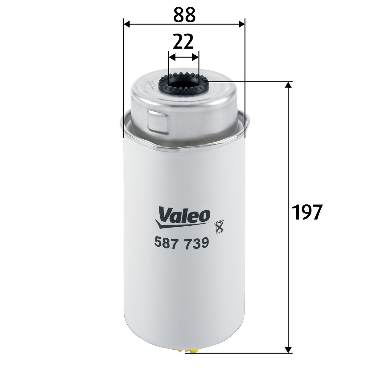 VALEO Brændstof-filter 587739 Påskruet 197mm for FORD