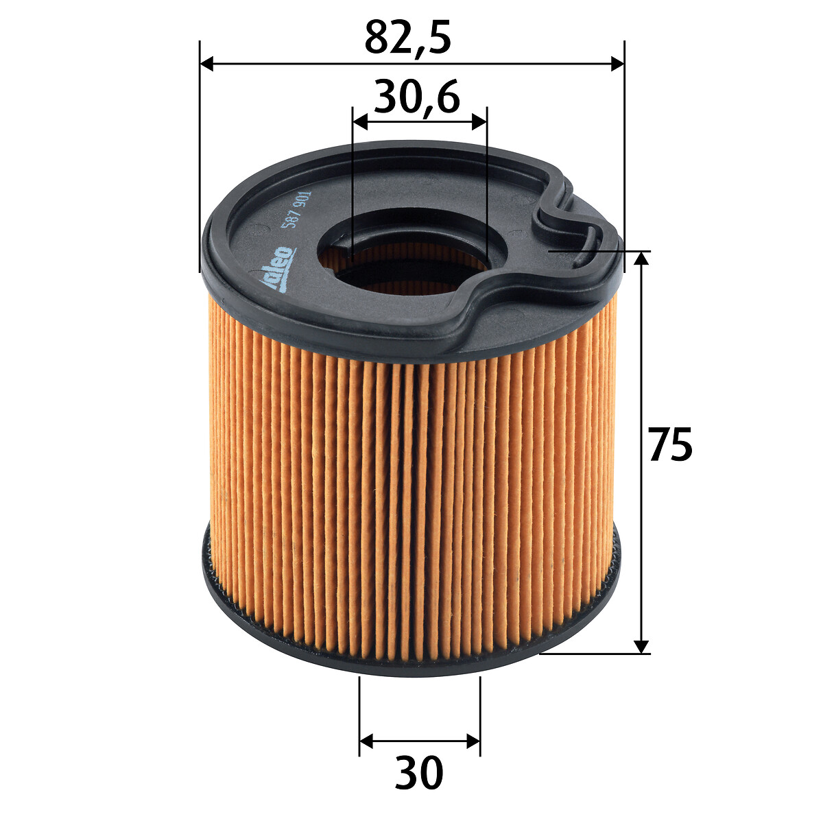 VALEO Brændstof-filter 587901 Filterindsats height_mm_209|Højde [mm]|75 outer_diameter_mm_497|Yderdiameter [mm]|83 inner_diameter_1_mm_995|Inder diame