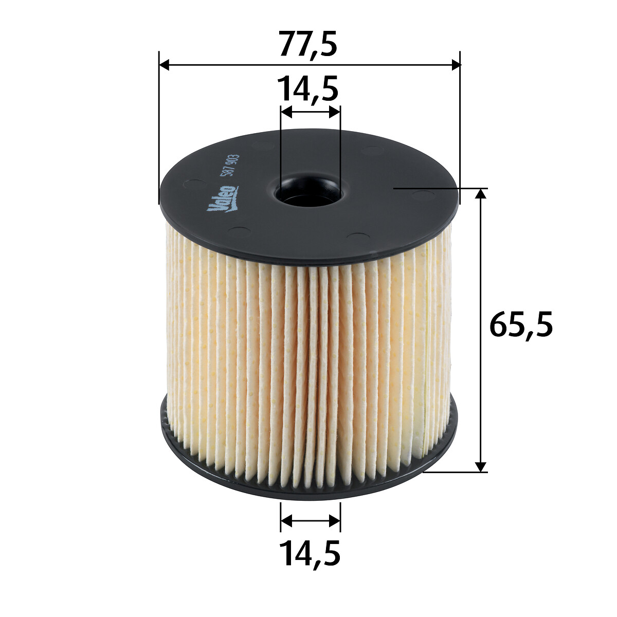 VALEO Brændstof-filter 587903 Filterindsats height_mm_209|Højde [mm]|66 outer_diameter_mm_497|Yderdiameter [mm]|78 outer_diameter_1_mm_978|Yderdiamete