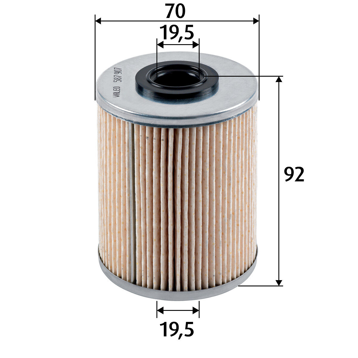 VALEO Brændstof-filter 587907 Filterindsats height_mm_209|Højde [mm]|92 outer_diameter_mm_497|Yderdiameter [mm]|70 inner_diameter_1_mm_995|Inder diame