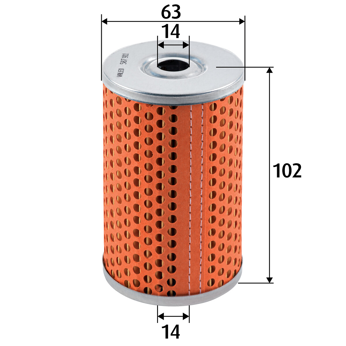 VALEO Brændstof-filter 587911 Filterindsats height_mm_209|Højde [mm]|102 outer_diameter_mm_497|Yderdiameter [mm]|63 inner_diameter_1_mm_995|Inder diam